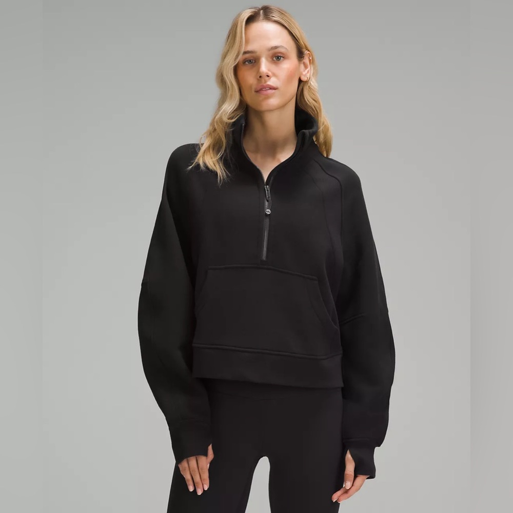 LuluLemon - Black Scuba Oversized Funnel-Neck Half Zip (M/L)